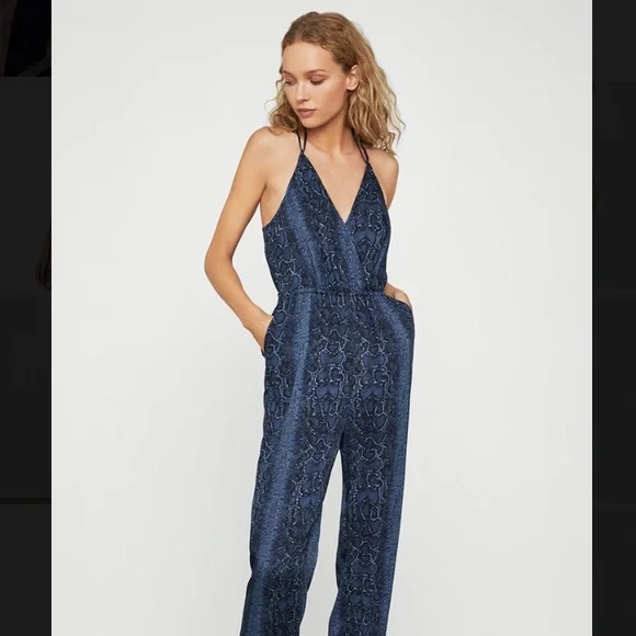 BCBGMaxazria Python Print Satin Jumpsuit - Picture 3 of 10